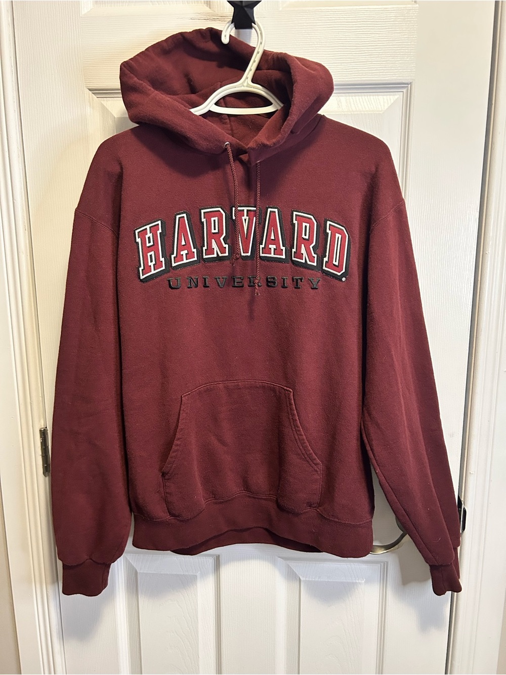 Champion Maroon Harvard Pullover Hoodie Embroidered Front/Back Vintage